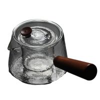 玻璃蒸茶壶家用耐高温蒸汽过滤蒸煮两用茶壶电陶炉煮茶器|锤纹红木把煮茶壶(550ml)