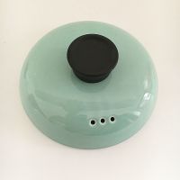 陶瓷砂锅盖子通用彩粉黄橙色单盖电炖紫砂汤锅药壶耐高温家用|蓝色21cm