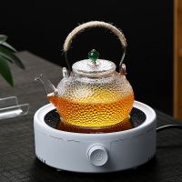 家用耐高温玻璃茶壶电陶炉加热烧水泡茶壶提梁煮茶养生壶茶具套装|绿珠900ml内胆壶+简约白茶炉