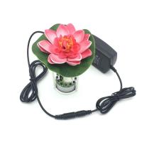 假山喷泉造雾超声波雾化器轮鱼缸盆景配件起雾器加湿器制雾器|一套合金彩灯+支架+莲花