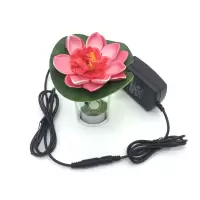 假山喷泉造雾超声波雾化器轮鱼缸盆景配件起雾器加湿器制雾器|一套合金无灯+支架+莲花