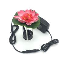 假山喷泉造雾超声波雾化器轮鱼缸盆景配件起雾器加湿器制雾器|一套塑料彩灯+支架+莲花