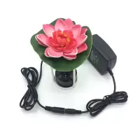 假山喷泉造雾超声波雾化器轮鱼缸盆景配件起雾器加湿器制雾器|一套塑料无灯+支架+莲花