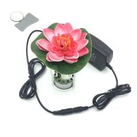 假山喷泉造雾超声波雾化器轮鱼缸盆景配件起雾器加湿器制雾器|一套合金彩灯＋支架莲花＋雾化片