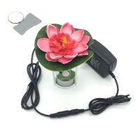 假山喷泉造雾超声波雾化器轮鱼缸盆景配件起雾器加湿器制雾器|一套合金无灯＋支架莲花＋雾化片