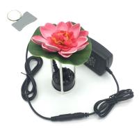 假山喷泉造雾超声波雾化器轮鱼缸盆景配件起雾器加湿器制雾器|一套塑料彩灯＋支架莲花＋雾化片