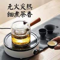 电茶炉煮茶器小型多功能家用煮茶炉泡茶专用烧水炉煮茶电陶炉J7|炉+侧把壶 -D801