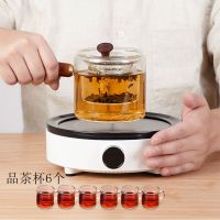电茶炉煮茶器小型多功能家用煮茶炉泡茶专用烧水炉煮茶电陶炉J7|炉+侧把壶+6玻璃杯 -D801
