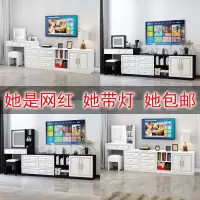 梳妆台翻盖婚房带灯卧室能一体电视柜现代网红轻奢化妆桌H5