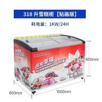 雪糕柜冰淇淋柜冰柜商用大容量冷冻两用玻璃卧式岛柜超市展示柜E9|318升红色雪糕柜