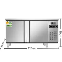 冷藏柜工作台不锈钢厨房操作台冰箱商用保鲜奶茶店设备平冷柜冰柜R4|120*80*80cm 冷冻【中间相通】