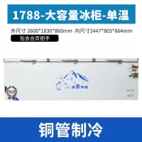 冰柜商用大容量单温双温卧式铜管冷藏冷冻柜保鲜柜冷柜电冰箱雪柜C3|1788单温铜管长2.6米 铜管数显版