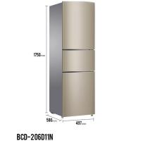 / bcd-172wd11d两门电冰箱家用宿舍 风冷节能小型无霜B3|206升三门直冷微霜 联保保修三年