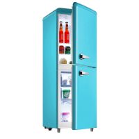 () 彩色复古冰箱小型双门网红美式小冰箱可爱bcd-152Q0|天蓝色