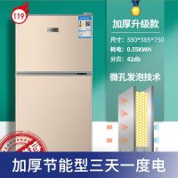 节能型小冰箱家用迷你租房宿舍大容量可冷冻冷藏双三门电冰箱X3|42A119金色双门升级加厚十年保修