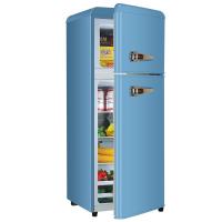 118l多彩复古冰箱小型家用租房宿舍用网红美式电冰箱冷冻冷藏N0|双门①③⑧蔚海蓝