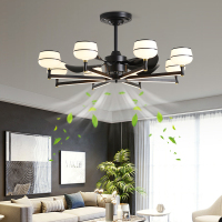 餐厅风扇灯吊扇灯客厅卧室简约轻奢北欧隐形无叶变频带电风扇吊灯