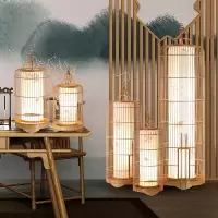 新中式鸟笼落地灯客栈客厅书房茶楼会所创意个性装饰台灯落地灯