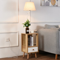 床头柜落地灯带置物茶几网红极简卧室客厅台灯ins风北欧简约