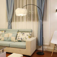 羽毛灯落地灯ins风客厅卧室网红立式台灯北欧钓鱼灯