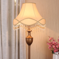 欧式落地灯客厅美式乡村落地台灯立式书房卧室床头中式流苏铜遥控