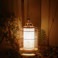 新中式鸟笼落地灯中国风禅意竹艺客厅卧室台灯创意个性餐厅竹编灯