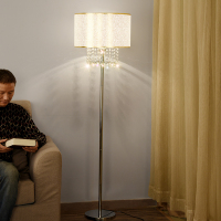 水晶美式落地灯客厅卧室书式台灯后现代简约吊坠珠帘遥控触摸调光