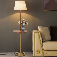 美式茶几落地灯客厅卧室书房北欧沙发带置物架立式具家用
