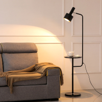 沙发边落地灯客厅卧室床头北欧金色立式台灯茶几一体