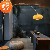 创意竹编落地灯ins日式落地灯新中式禅意茶室钓鱼灯个性落地台灯