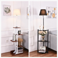 落地灯客厅茶几床头柜极简带桌卧室中式仿古网红ins风置物架