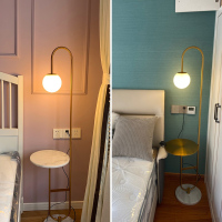 北欧落地灯卧室床头客厅沙发茶几ins风金色网红钓鱼立式台灯