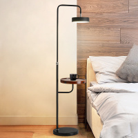 北欧落地灯ins风卧室无线充电极简带置物架沙发客厅立式台灯