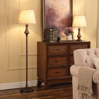 美式落地灯客厅卧室立式简约立灯 床头书房欧式复古落地式台灯