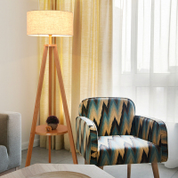 落地灯客厅卧室创意书房立式灯酒店实木北欧台灯
