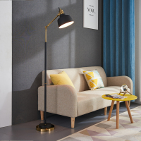 北欧客厅简约落地灯书房卧室创意美式工业风可调节沙发茶几地灯
