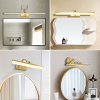 免打孔镜前灯卫生间浴室镜柜壁灯洗手间梳妆台鹿角壁灯ins风