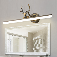 美式全铜鹿角镜前灯卫生间浴室镜柜专用梳妆化妆灯北欧免打孔