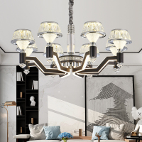 后现代水晶吊灯灯臂发光个性客厅灯黑色北欧简约饭厅灯具灯饰