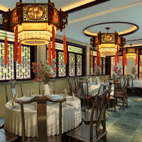 中式仿古吊灯实木复古中国风风格茶楼餐厅饭店包厢餐馆灯笼宫廷灯