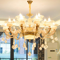 欧式客厅吊灯现代简约大气家用玉石水晶灯饰2020新款卧室餐厅灯具
