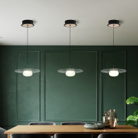 餐厅吊灯大气三头北欧风网红玻璃灯具创意个性北欧餐桌灯