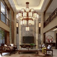 中式 酒店大堂工程 茶楼餐厅吊灯具 新中式 复式楼别墅客厅大吊灯