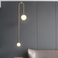 后现代创意金属几何线条客厅墙角吊灯玻璃球餐厅吧台卧室床头吊灯