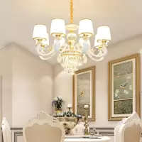 客厅吊灯大气欧式奢华客厅灯家用现代简约装饰饭厅白色餐桌灯具
