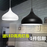 现代简约创意单头小吊灯个性餐厅理发店吧台饭厅圆形彩色灯罩灯