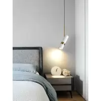 北欧卧室床头单头小吊灯现代简约餐厅吧台长线吊灯创意个性灯具