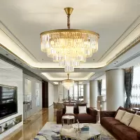 水晶吊灯客厅灯现代简约圆形大气灯饰网红餐厅吊灯卧室灯具