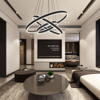 客厅吊灯创意个性大气环形2020年新款餐厅卧室灯具