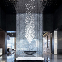 定制酒店大堂吊灯售楼处沙盘工程石头玻璃个性创意大型现代水晶灯